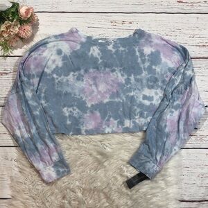 Project Social T Tie-Dye Crop Top - Blue and Purple